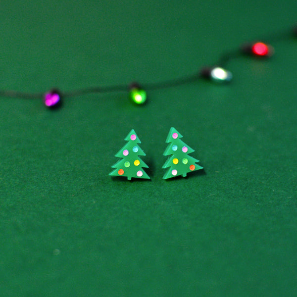 Silly Loaf Christmas Tree Stud Earrings