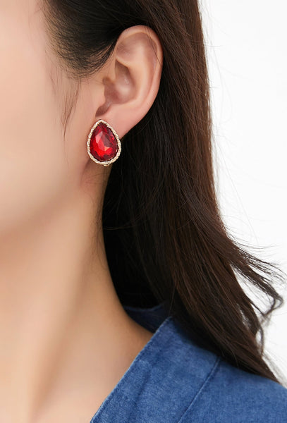 Belle Jewellery Clear Teardrop Crystal Statement Clip On Earrings