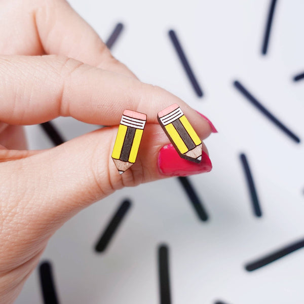Silly Loaf Pencil Stud Earrings