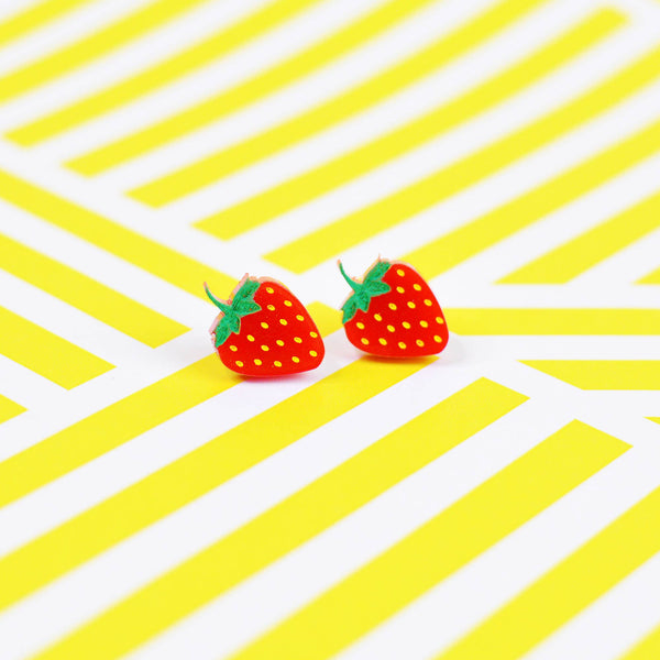 Silly Loaf Strawberry Stud Earrings