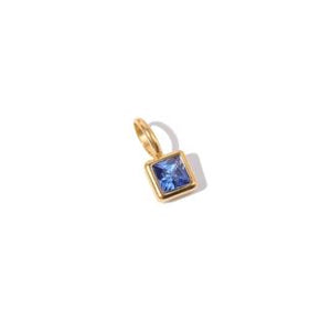 Last True Angel Squared Sapphire Blue Gemstone Charm
