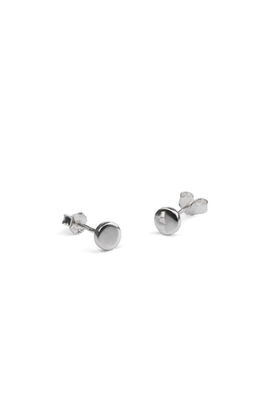 One & Eight Silver Flat Pebble Studs
