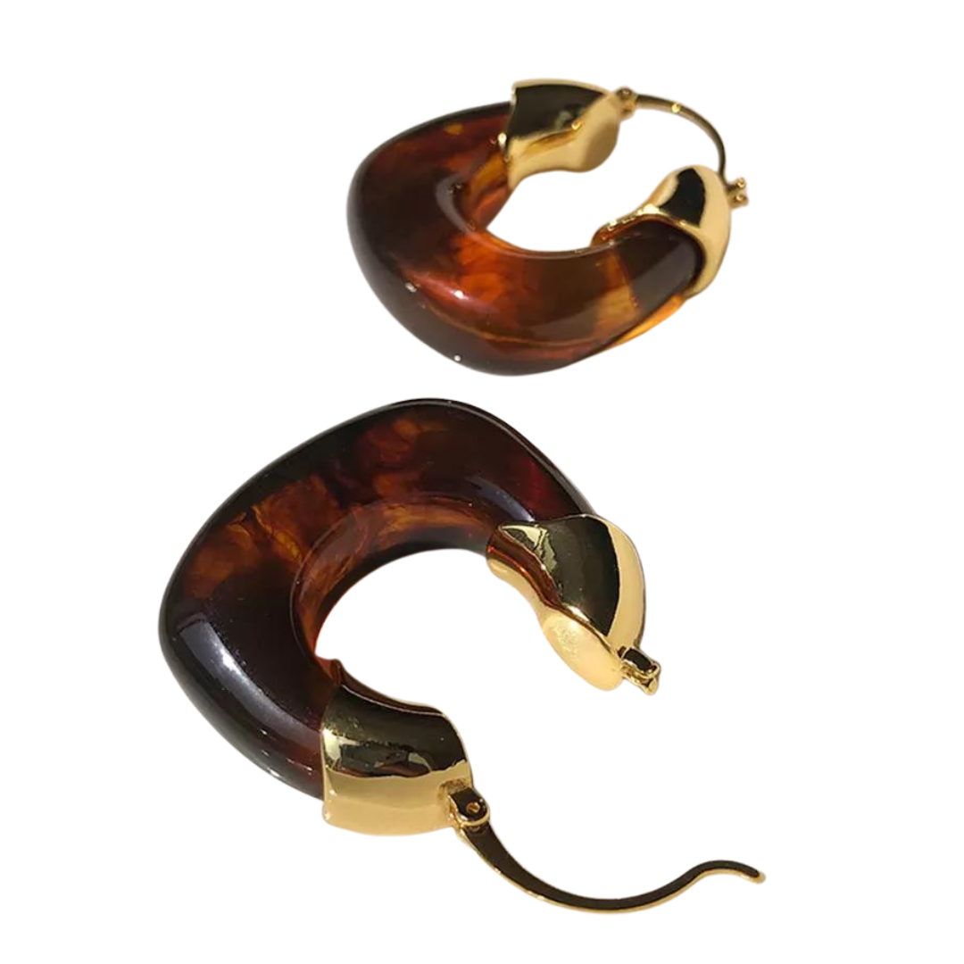 Piccadilly Lily Tortoiseshell Resin Statement Earrings