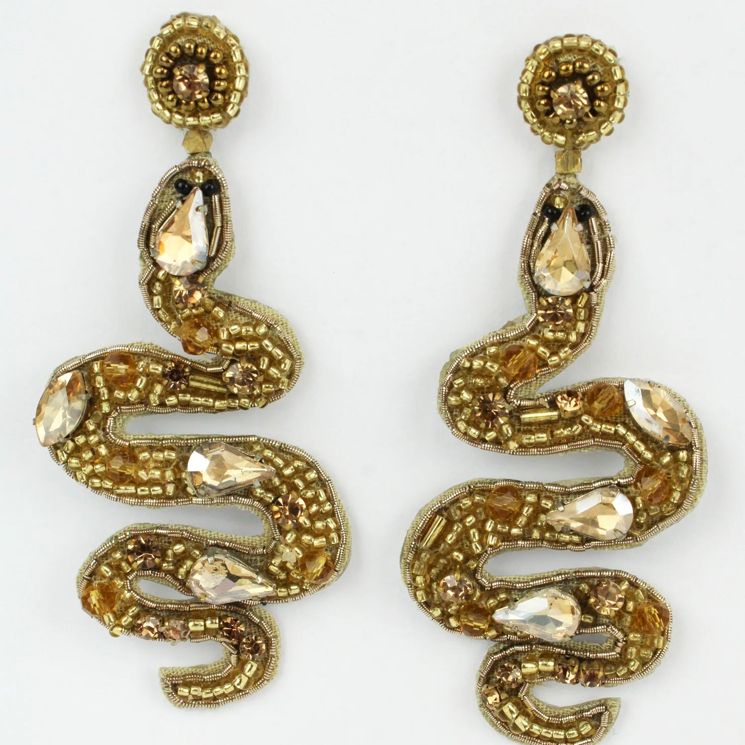 My Doris Gold Snake Beaded Earrings