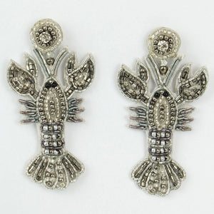 My Doris Silver Beaded Lobster Earrings
