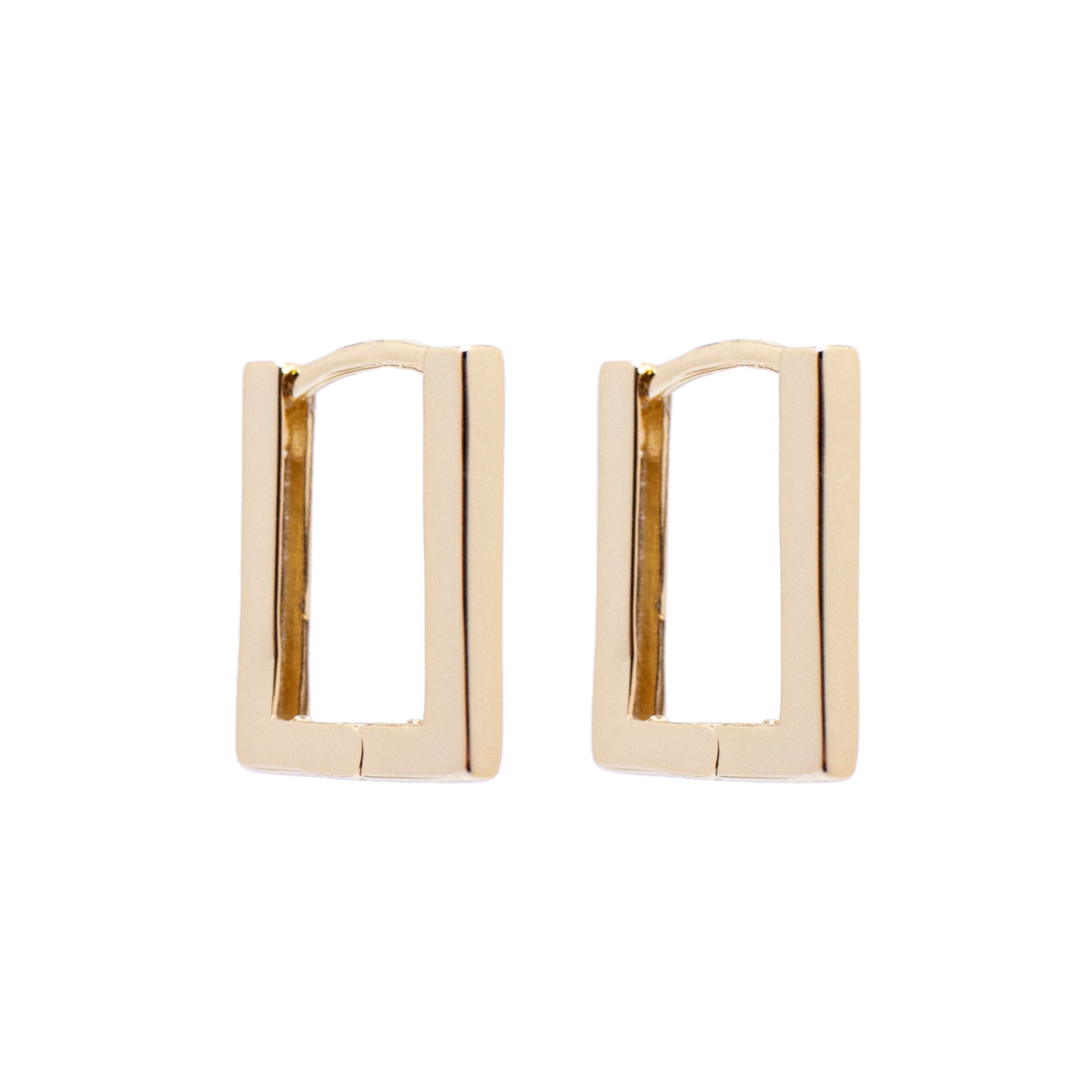Piccadilly Lily Gold Rectangle Huggie Hoop Earrings
