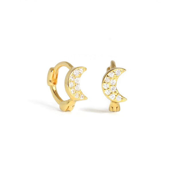 Piccadilly Lily Gold, 6mm Moon Huggie Hoop Earrings