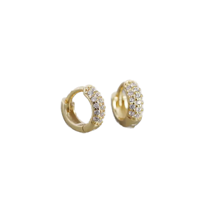 Piccadilly Lily 6mm Gold Crystal Huggie Hoop Earrings