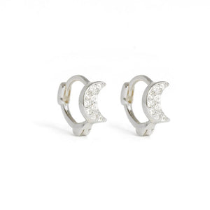 Piccadilly Lily Sterling Silver 6mm Moon Huggie Hoop Earrings