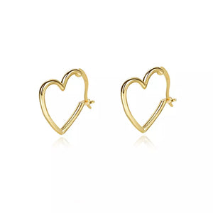 Piccadilly Lily 18Kt Gold Plated, Sterling Silver Heart Earrings