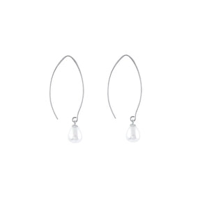 Piccadilly Lily Sterling Silver Drop Pearl Earrings