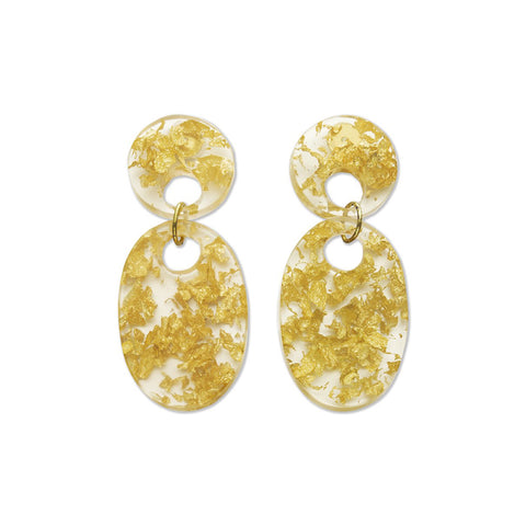 The Narratives, Gold Leaf Oval earrings