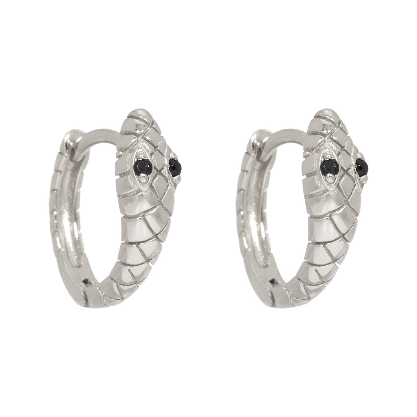 Piccadilly Lily Sterling Silver Snake Huggie Earrings