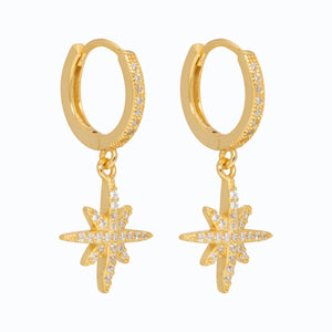 Piccadilly Lily  Gold Crystal Huggie Hoop Earrings