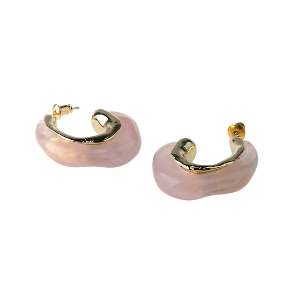 Piccadilly Lily Pale Pink Resin Stud Earrings