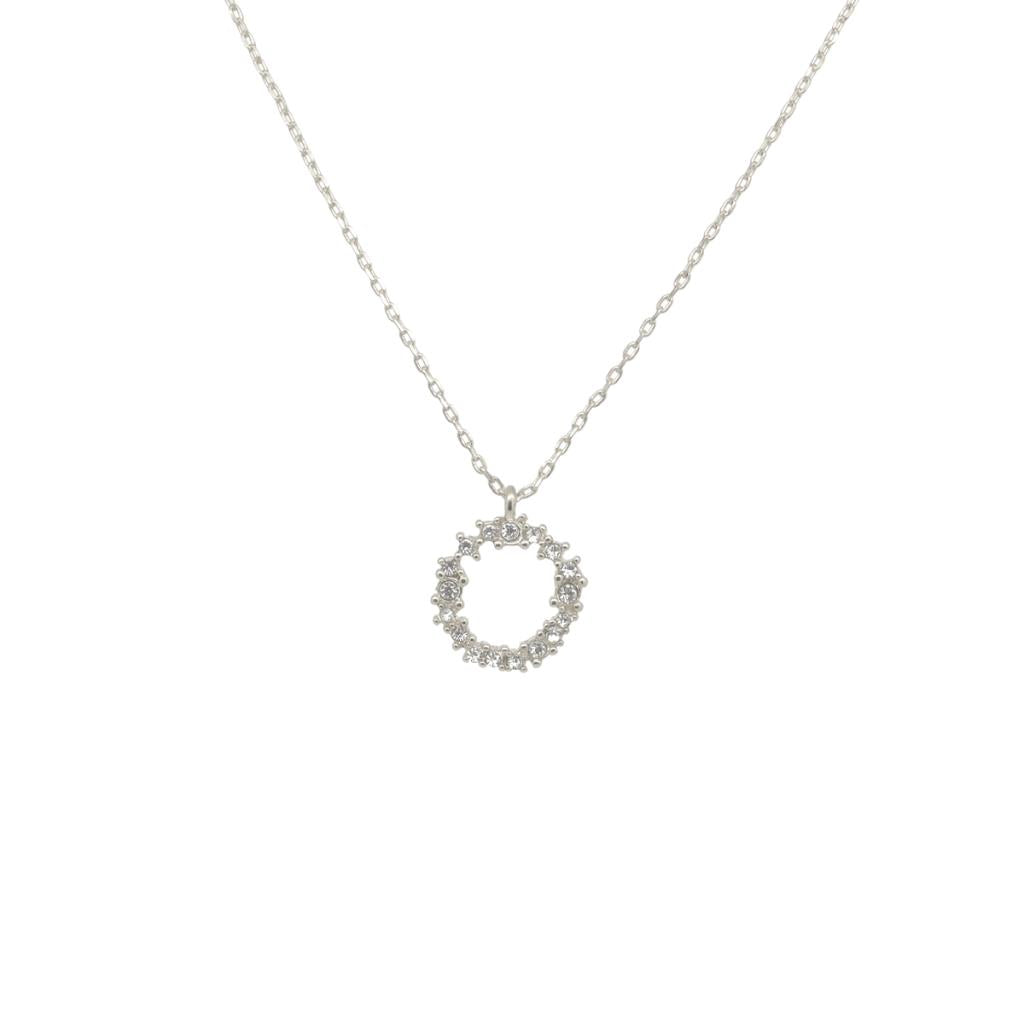 Last True Angel Silver Crystal Cluster Necklace.