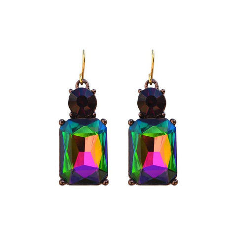 Last True Angel Rainbow Crystal Drop Gem Earrings