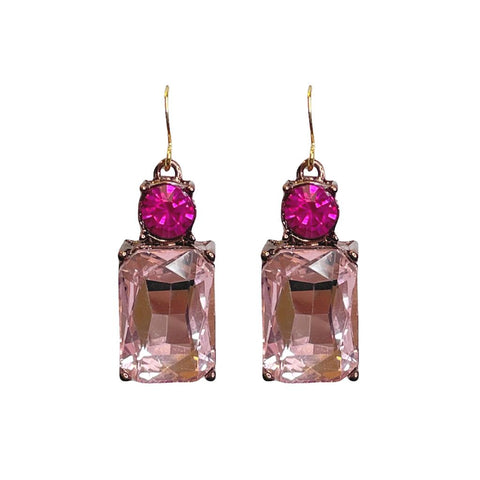 Last True Angel Pink Crystal Drop Earrings