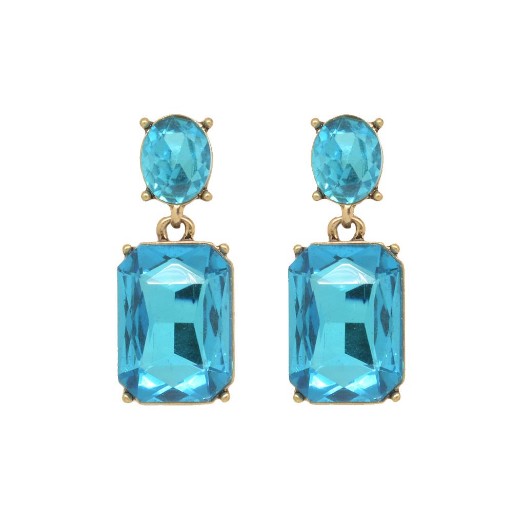 Last True Angel Turquoise Crystal Earrings