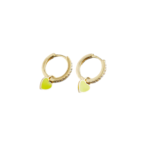 Piccadilly Lily Gold Yellow Heart Huggie Hoop Earrings