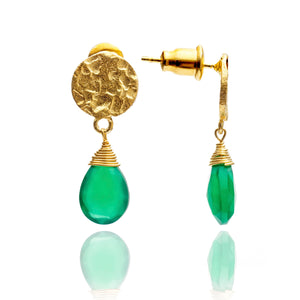Azuni 'Kate' Green Onyx Drop Earrings